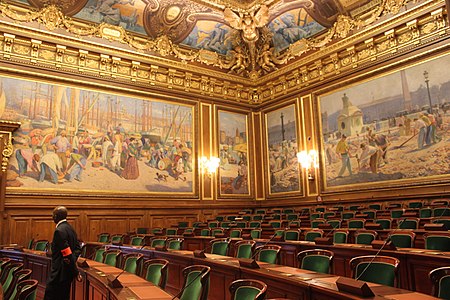 Murals of the General Assembly Chamber, depicting France at work