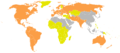 گستره زبان‌های هندواروپایی در جهان (رنگ قرمز)