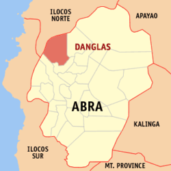 Bản đồ của Abra với vị trí của Danglas.