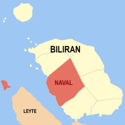 Map of Biliran with Naval highlighted