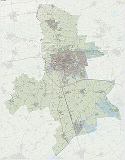 Kaart van Leeuwarden-munisipaliteit