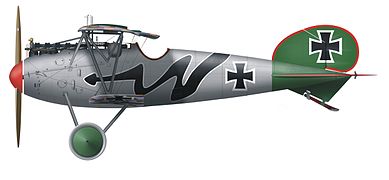 Albatros D.Va del tenente Hans von Hippel con i colori della Jasta 5.