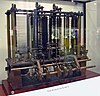 Analytical engine faan Charles Babbage, 1822. Hi werket doomools al mä hoolkoorden.
