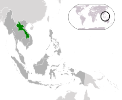 Location of ਲਾਉਸ (green) in ASEAN (dark grey)  –  [Legend]