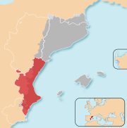 Un mapa mostrant la localització del País Valencià