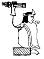 De Namensglyphn vom Acamapichtli d. Jingan (regiat vo 1376 bis 1395)