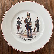 Assiette représentant l'uniforme de 1809.