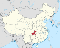 中華人民共和国中の重慶市の位置
