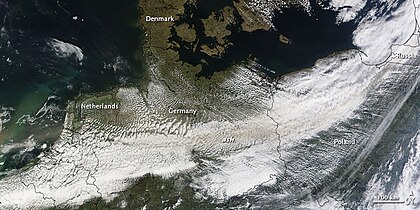 Volcanic ash over Europe on April 16, 2010