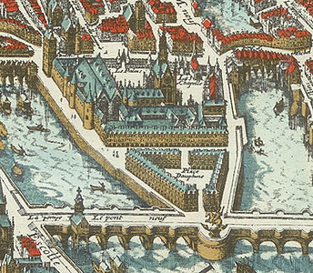 Sainte-Chapelle dan Palais de la Cité pada tahun 1615