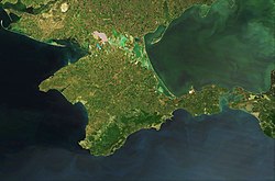 克里米亞半島嘅衛星雲圖