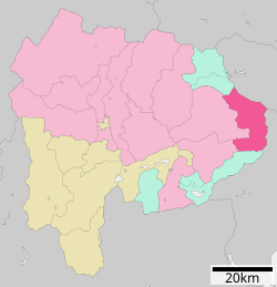 Location of Uenohara in Yamanashi Prefecture