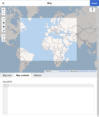 VisualEditor map editing modal set to map contents tab