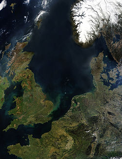 תמונת לוויין של הים הצפוני