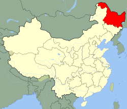 نقشه استانهای چین و جایگاه استان هه‌ایلونگ‌جیانگ
