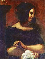 اوژن دولاکروا، portrait of ژرژ ساند, 1838, Ordrupgaard-Museum, کپنهاگ