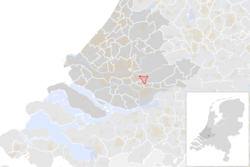 Ligging van Alblasserdam in Zuid-Holland-provinsie