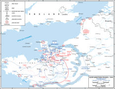 Det allierte utbruddet fra Normandie, 25. juli til 15. august 1944 (stor versjon)