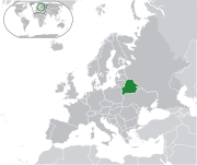 Mapa da Bielorrússia na Europa