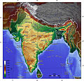 Topografisk kart over India.