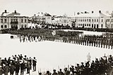 Parada de Jägers finlandeses em Vaasa, após retorno da Alemanha.