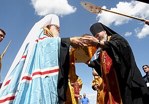 English: Christian relic arrives in Minsk Русский: Христианская реликвия доставлена в Минск