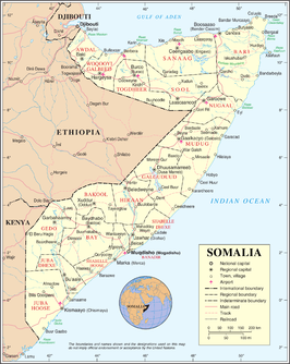 Kaart van Somalië