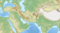 Topographic map of the Middle East