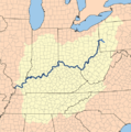 El riu Ohio forma la seva frontera sud amb l'estat de Kentucky