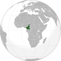 Vị trí của Cameroon trên toàn cầu.