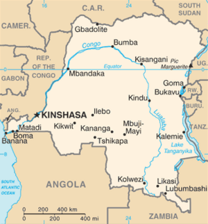 Демократиянь Республикась Конго на карте