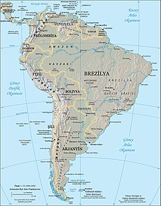 Güney Amerika haritası (Kaynak: CIA)