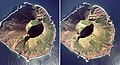 横当島の東峰のステレオ空中写真（1978年） 国土交通省 国土地理院 地図・空中写真閲覧サービスの空中写真を基に作成