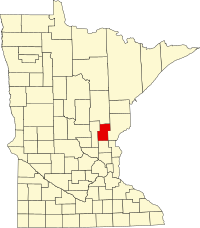 Округ Канабек на мапі штату Міннесота highlighting