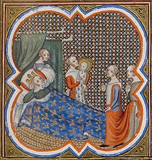 루이 9세의 탄생, 샤를 5세의 프랑스 대연대기, 14세기.