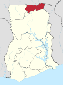 Kart over Upper East Region
