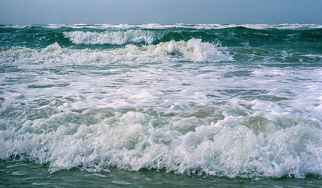 Breaking waves on the North Sea coast