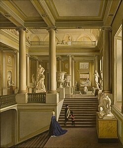 Вид парадной лестницы Академии художеств (1830)