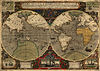 Мапа світу Йодокуса Гондіуса 1595 р. з нанесеним маршрутом навколосвітньої подорожі Френсіса Дрейка
