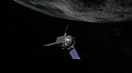 Καλλιτεχνική αναπαράσταση του OSIRIS-REx στον αστεροειδή Μπενού.[33]