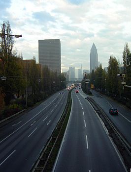 Einde van de A648 in Frankfurt am Main