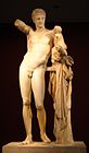 Hermes na mtoto Dionysus, kazi ya Praxiteles, Karne ya 4 KK, Archaeological Museum of Olympia, Ugiriki