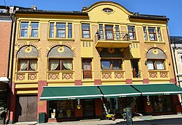 Kongens gate 9, forretningsgård i jugend, 1900, arkitekt Gustav Guldbrandsen. Foto: Helge Høifødt