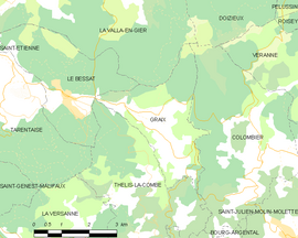 Mapa obce Graix