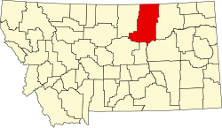 Karte von Phillips County innerhalb von Montana