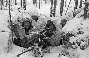Finsk maskingeværgruppe under vinterkrigen