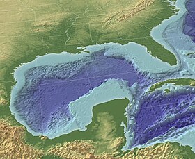 Трёхмерная перспектива Мексиканского залива.