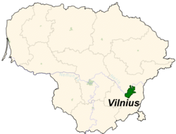موقعیت ویلنیوس در لیتوانی