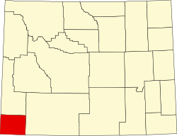 map of Wyoming highlighting Uinta County