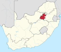 Localização de Gautengue na África do Sul